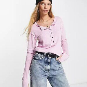 Free People long sleeve button up with thumb holes